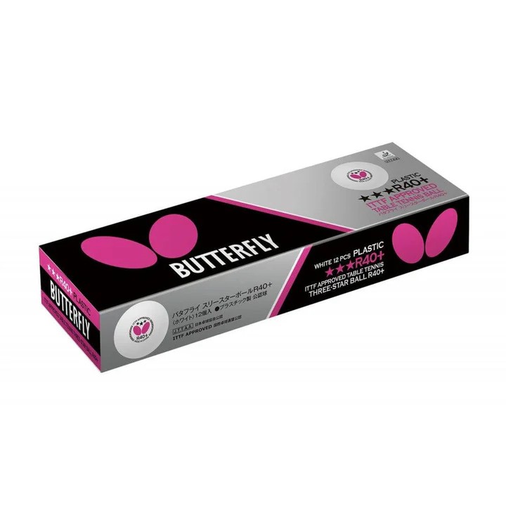  כדורי פינג פונג 3 כוכבים סט 12 יחידות +Butterfly R40