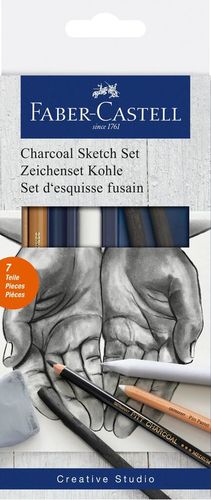 סט 7 לרישום קלאסי FABER CASTELL Charcoal Sketch set