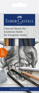 סט 7 לרישום קלאסי FABER CASTELL Charcoal Sketch set