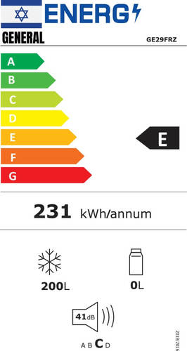 מקפיא אינטגרלי 7 תאים NF ג'נרל דגם GE29FRZ לבן