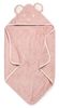 מגבת עם כובע לתינוק 100% כותנה - עכברון ורוד
