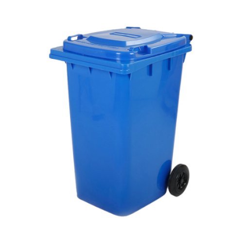 עגלת אשפה דולב 240 ליטר בצבע כחול לאיסוף נייר 