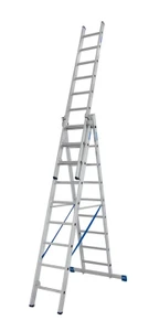 סולם אלומיניום ג 3×12 עד 8.60 מטר 27.5 ק"ג עד 150 ק״ג – תוצרת גרמניה לשימוש מקצועי 202312-1