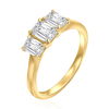 טבעת שלושה יהלומים בחיתוך אמרלד 1.40CT זהב 14K