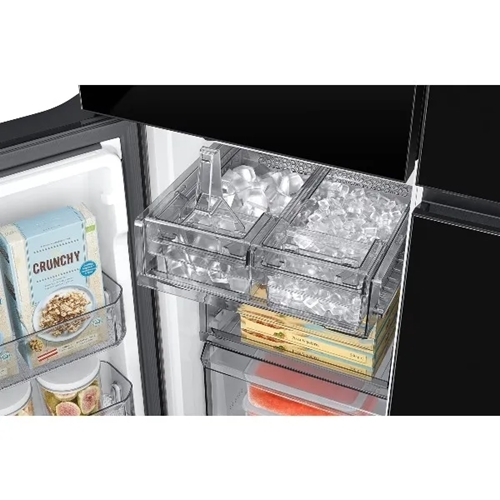  ‎ מקרר 4 דלתות Samsung BESPOKE RF65DB975 זכוכית שחורה – 645 ליטר, מקפיא תחתון