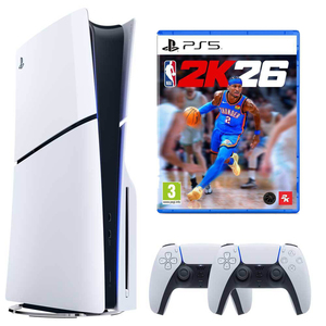 סוני פלייסטיישן 5 סלים כולל שני שלטים והמשחק NBA 2K26 אחריות ישפאר יבואן רשמי