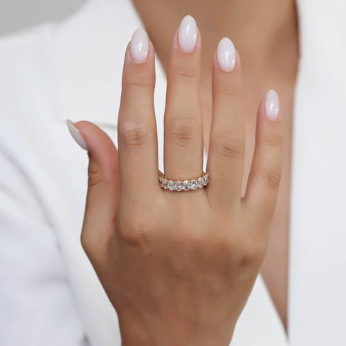 טבעת יהלומים אובליים 1.30CT זהב 14K