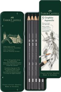 סט 5 עפרונות גרפיט אקוורל FABER CASTELL Graphute Aquarelle