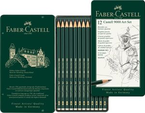 סט 12 עפרונות רישום "קסטל FABER CASTELL Graphite Castell "9000