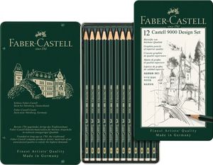 סט 12 עפרונות לרישום "קסטל FABER CASTELL Graphite Castell "9000 