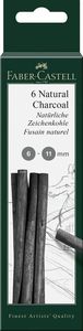 6 מקלות פחם טבעי 6-11 FABER CASTELL 