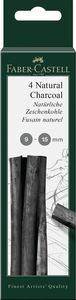 4 מקלות פחם טבעי 9-15 FABER CASTELL 