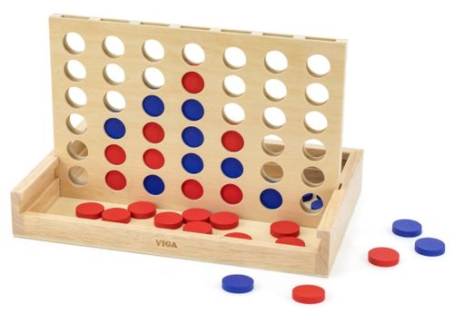 משחק חשיבה ואסטרטגיה 4 בשורה אחת מעץ