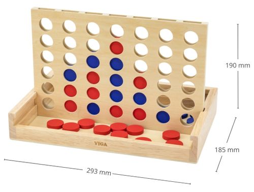 משחק חשיבה ואסטרטגיה 4 בשורה אחת מעץ