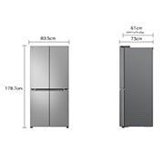 מקרר 4 דלתות 530 ליטר LG דגם GR-B628BE- יבואן רשמי!