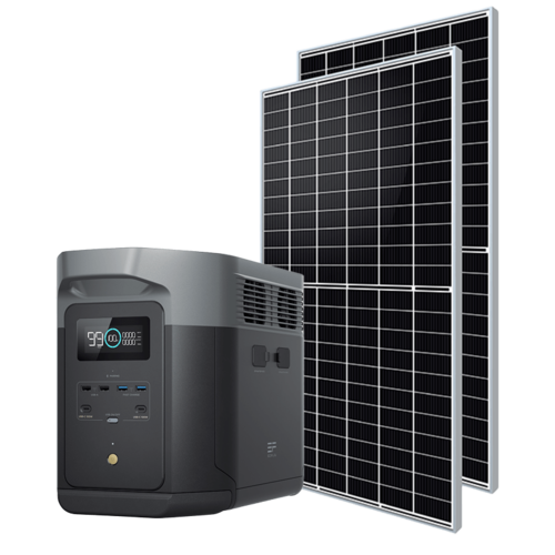 קיט סולארי ECOFLOW - תחנת כח DELTA2MAX   + זוג פאנלים סולאריים 540W