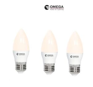 3 יחידות נורות לד נר OMEGA E27 7W אור חם