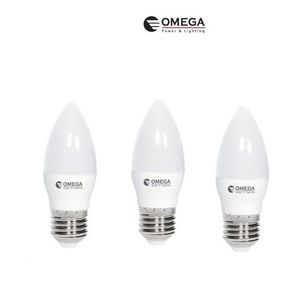 3 יחידות נורות לד נר OMEGA E27 7W אור יום