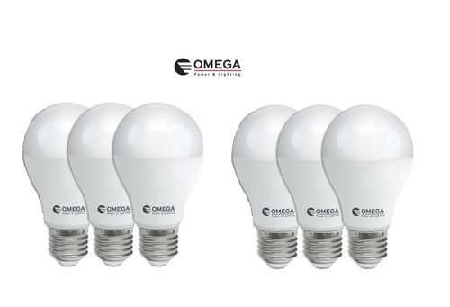 6 יחידות נורות לד אור יום OMEGA 15W E27