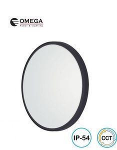 גוף תאורה שחור 30W צמוד תקרה מוגן מים BRUNO OMEGA