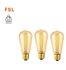 3 נורות אווירה פילמנט אמבר גדול FSL E27 ST21 BULB