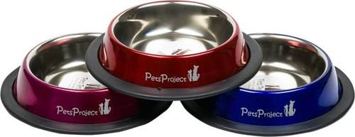 קערת נירוסטה פרמיום צבעונית למזון/מים עם בסיס גומי 20 ס&quot;מ