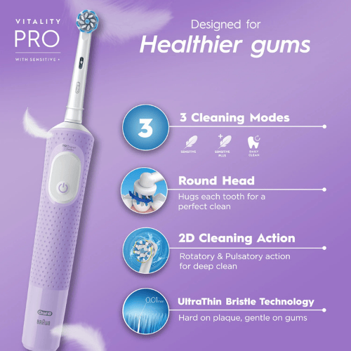 מברשת שיניים חשמלית צבע סגול Oral-B Vitality Pro D103ברפאלי - refali.co.il
