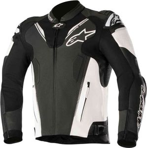מעיל עור לאופנועים דגם ATEM 3 מבית Alpinestars שחור לבן