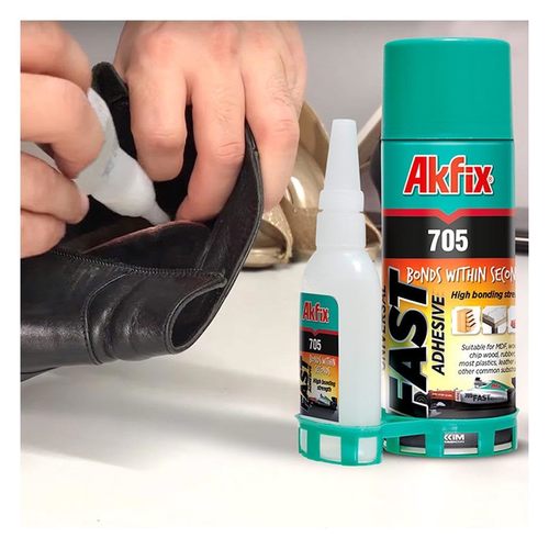 דבק מהיר אוניברסלי + אקטיבטור | סט 50 גר׳ + 200 מ״ל – Akfix 705