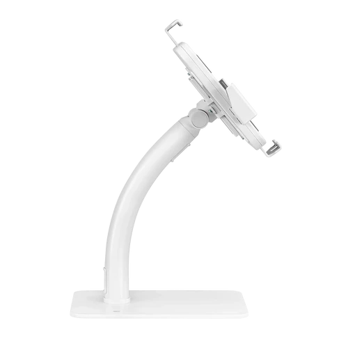 מעמד טאבלט שולחני לבן LUMI PAD33-03 פתרון מקצועי לתצוגה בטוחה נגד גניבות