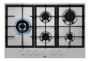 כיריים גז 75 ס"מ Step Power דגם AEG HGB75820SM נירוסטה