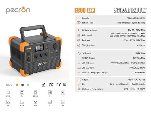 תחנת כח ניידת PECRON E800LFP
