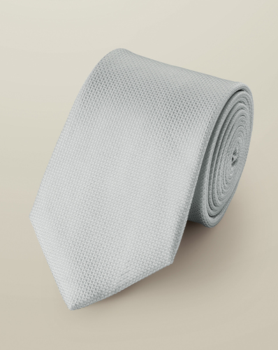 עניבה עמידה בפני כתמים  - Ice blue textured silk tie
