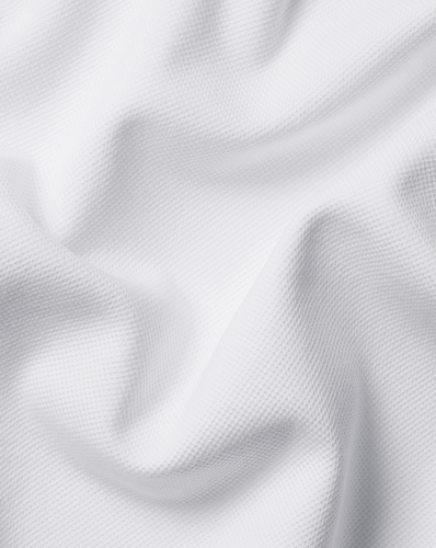 חולצת פולו  - White Short Sleeve Cotton Stretch Smart Pique Polo