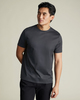 חולצת טי שירט כותנה אפור כהה -  Graphite Grey Cotton Short Sleeve T Shirt 