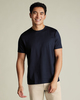 חולצת טי שירט כותנה כחול כהה -  Navy Blue Cotton Short Sleeve T Shirt 