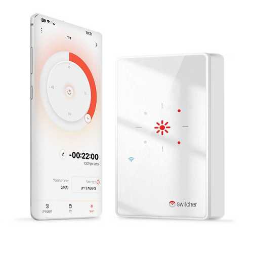 מפסק דוד חכם עם טיימר בולט על עומד סוויצ'ר Switcher Touch Glass WIFI