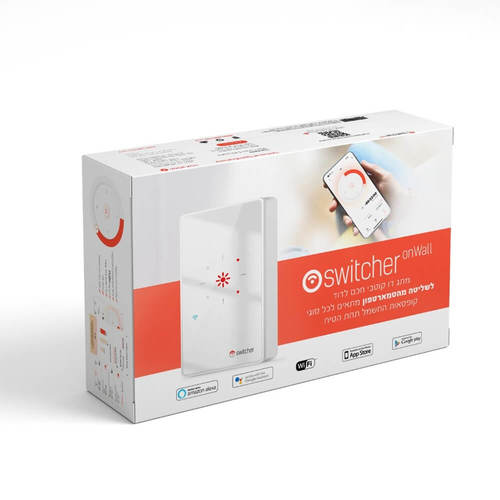 מפסק דוד חכם עם טיימר בולט על עומד סוויצ'ר Switcher Touch Glass WIFI