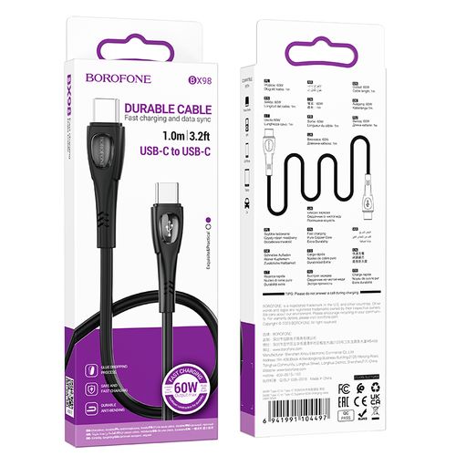 כבל Borofone Cable BX98 Superior - Type C to Type C בורופון