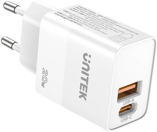 מטען קיר Unitek 20W Dual Wall Charger White P1124AWH01-EU יוניטק