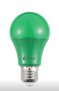 נורת OMEGA E27 ירוק אור 9W A60 לד