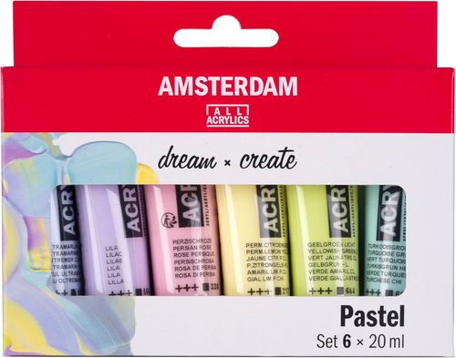 סט 6 צבעי אקריליק AMSTERDAM, שפורפרות 20 מ