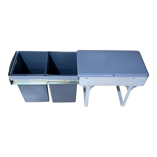 פח אשפה כפול נשלף לארון מטבח 20 ליטר (2X10L) דגם 402 אפור