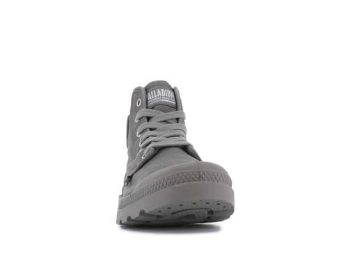 נעלי פלדיום קנבס חצי בצבע אפור מטל | 40-47 |  PALLADIUM US PAMPA HIGH DUNE 02352-082-M METAL GREY