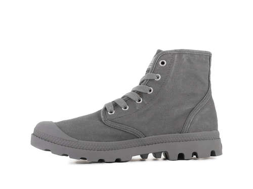 נעלי פלדיום קנבס חצי בצבע אפור מטל | 40-47 |  PALLADIUM US PAMPA HIGH DUNE 02352-082-M METAL GREY