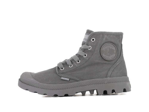 נעלי פלדיום קנבס חצי בצבע אפור מטל | 40-47 |  PALLADIUM US PAMPA HIGH DUNE 02352-082-M METAL GREY