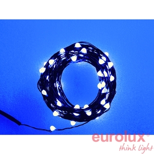 חבל ננו לדים 100 לדים 10 מטר אור כחול 12V BATTERY יורולוקס 
