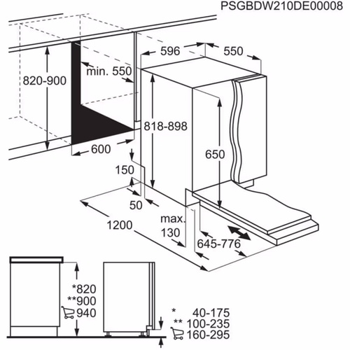 מדיח כלים אינטגרלי מלא Zanussi זנוסי ZDLN2521