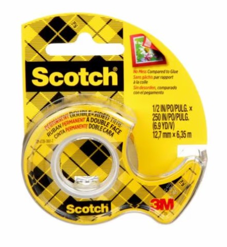 סרט דבק דו-צדדי SCOTCH (1.27 ס"מ * 6.35 מטר)