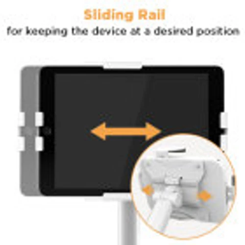 מעמד טאבלט שולחני לבן LUMI PAD33-03 פתרון מקצועי לתצוגה בטוחה נגד גניבות